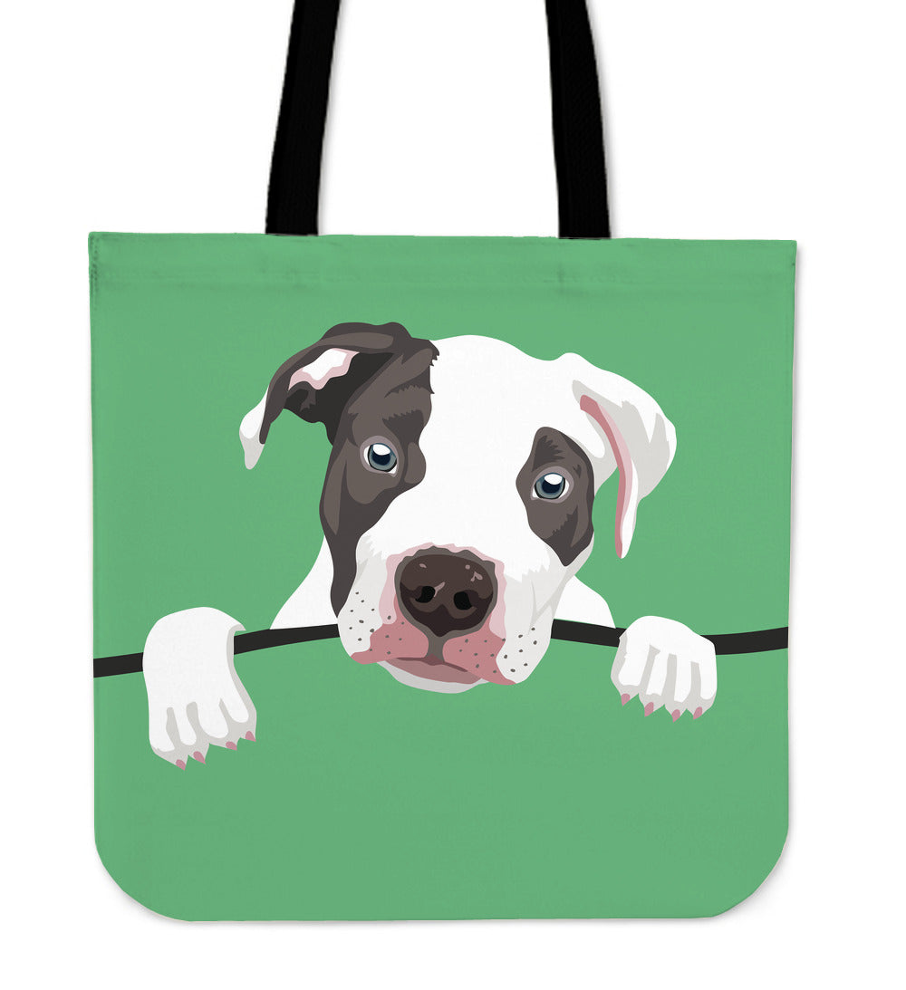 Popping Pup Pit Bull Cloth Tote Bag