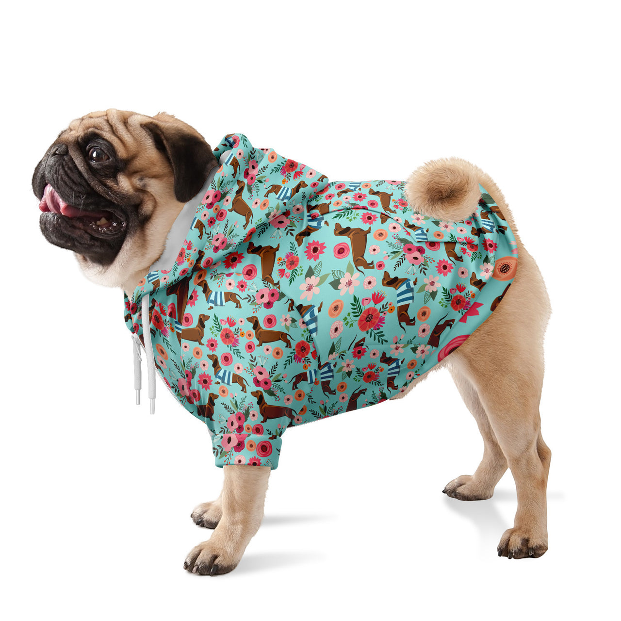 Dachshund Flower Athletic Dog Zip Up