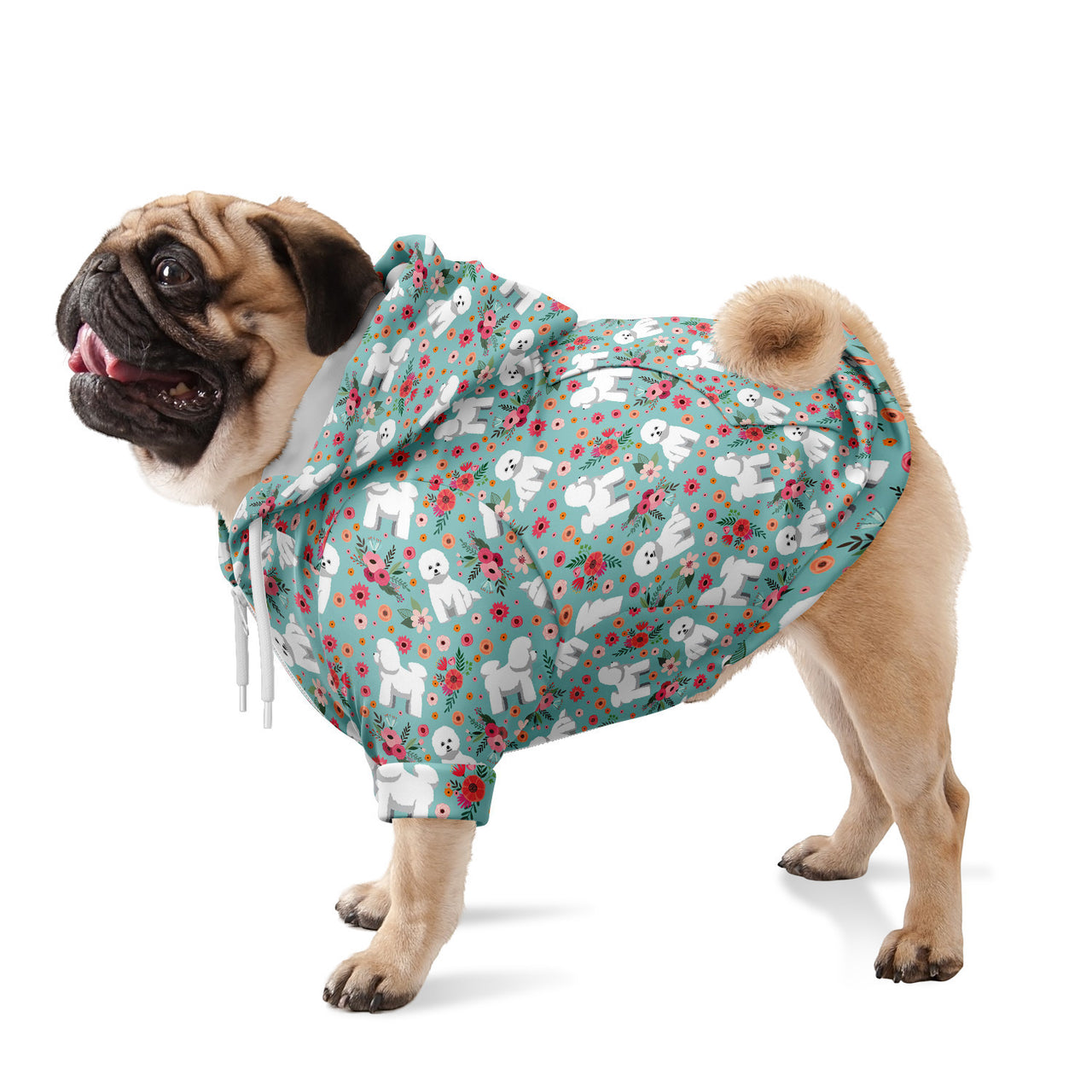 Bichon Frise Flower Athletic Dog Zip Up