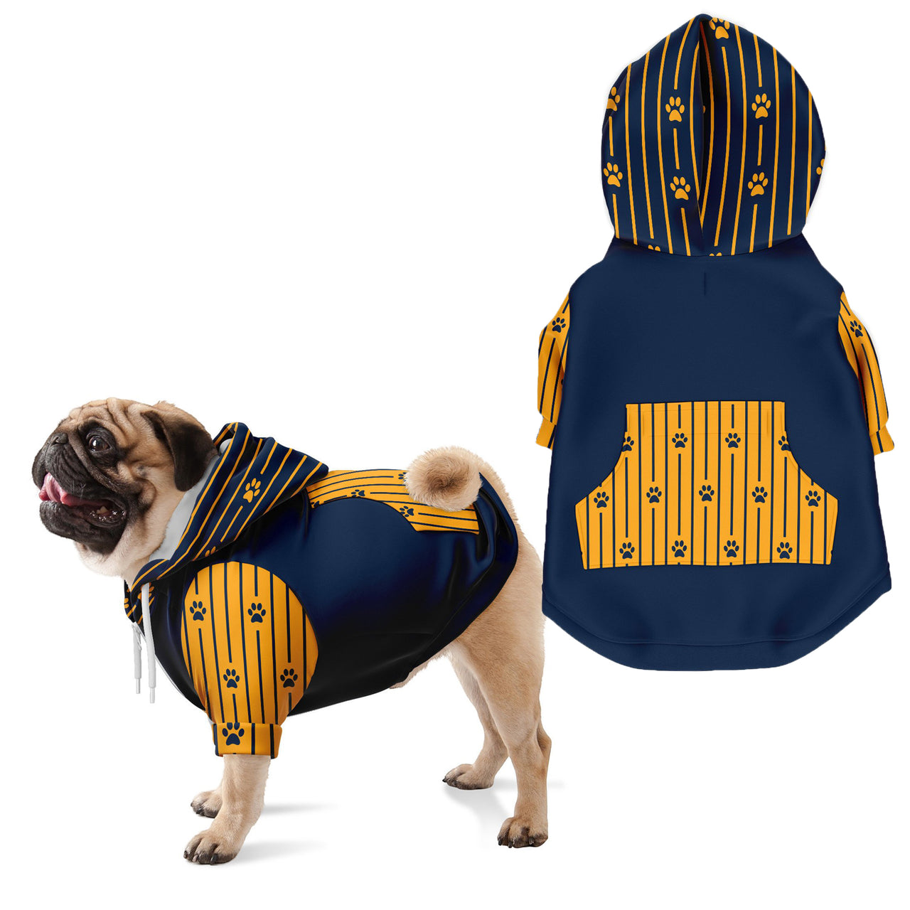 Blue And Yellow Paws Athletic Dog Zip Up