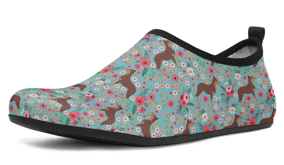 Australian Kelpie Flower Aqua Barefoot Shoes