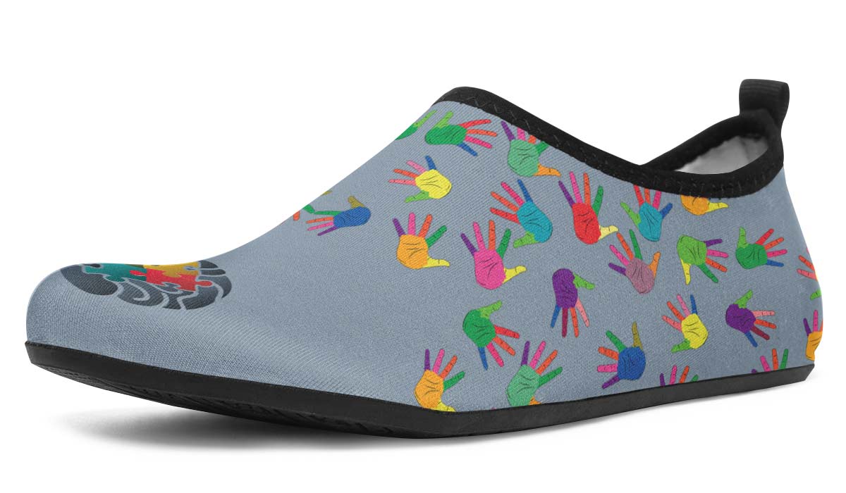 Autism Knowledge Aqua Barefoot Shoes