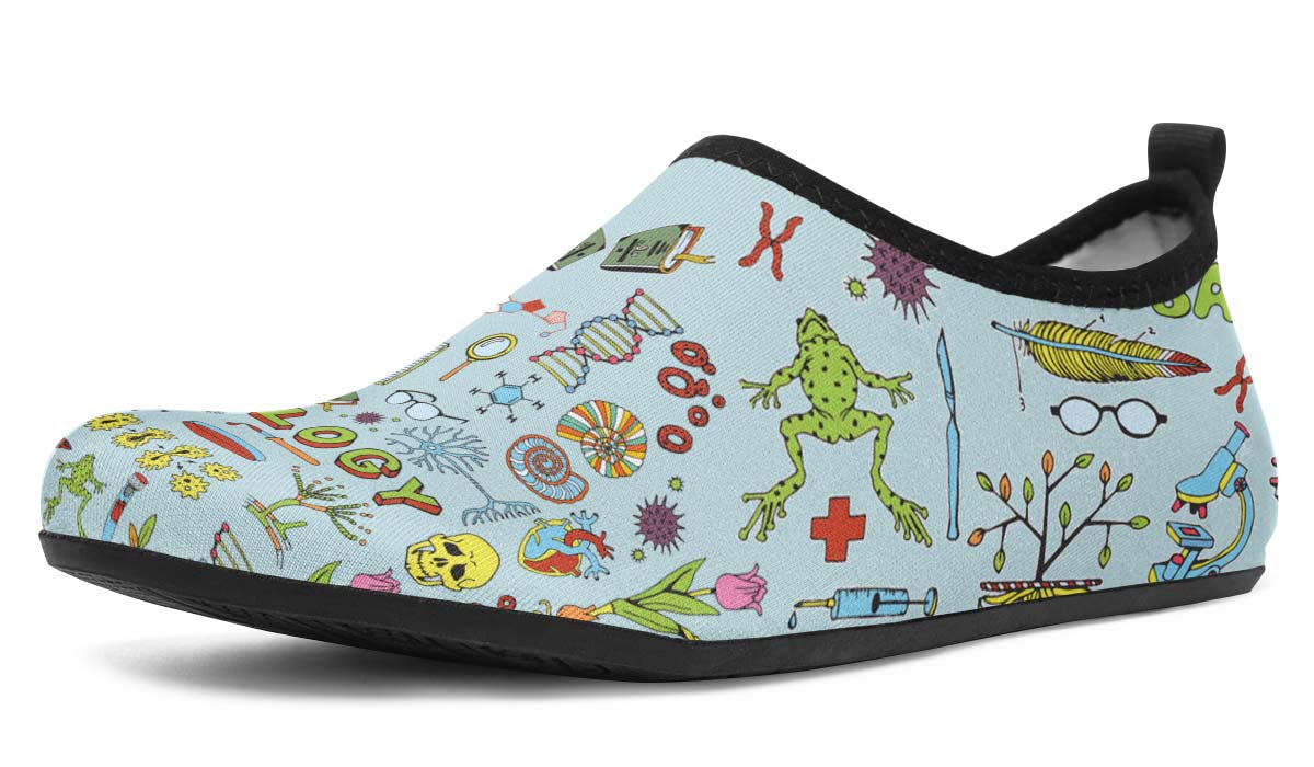 Biology Doodle Aqua Barefoot Shoes