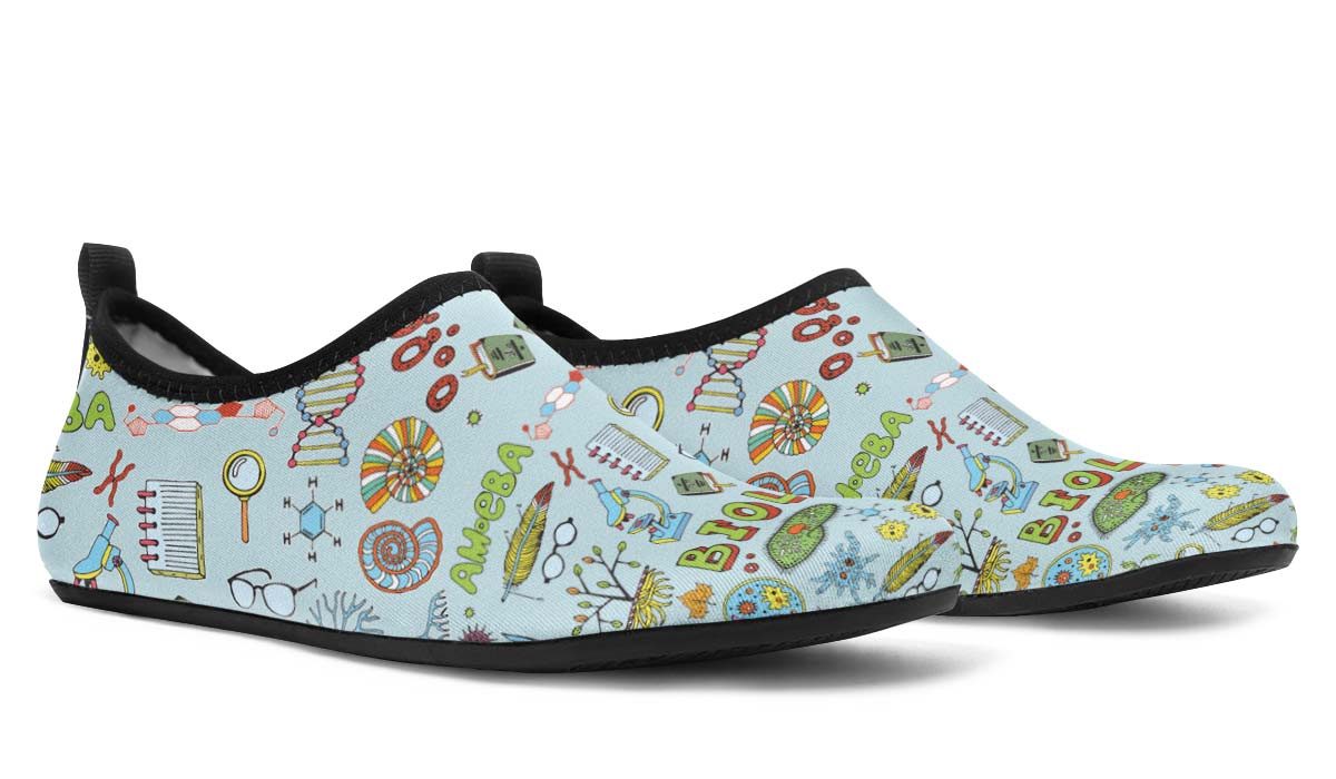 Biology Doodle Aqua Barefoot Shoes
