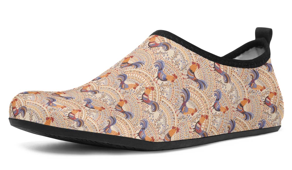 Bohemian Rooster Aqua Barefoot Shoes