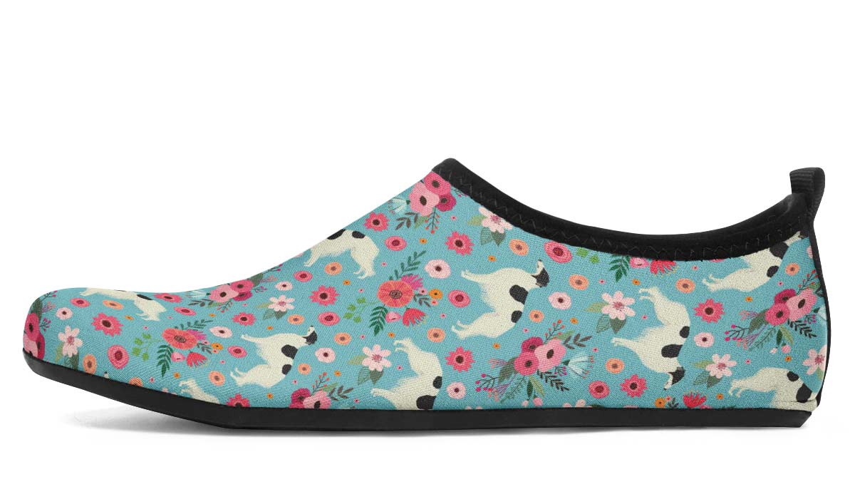 Borzoi Flower Aqua Barefoot Shoes