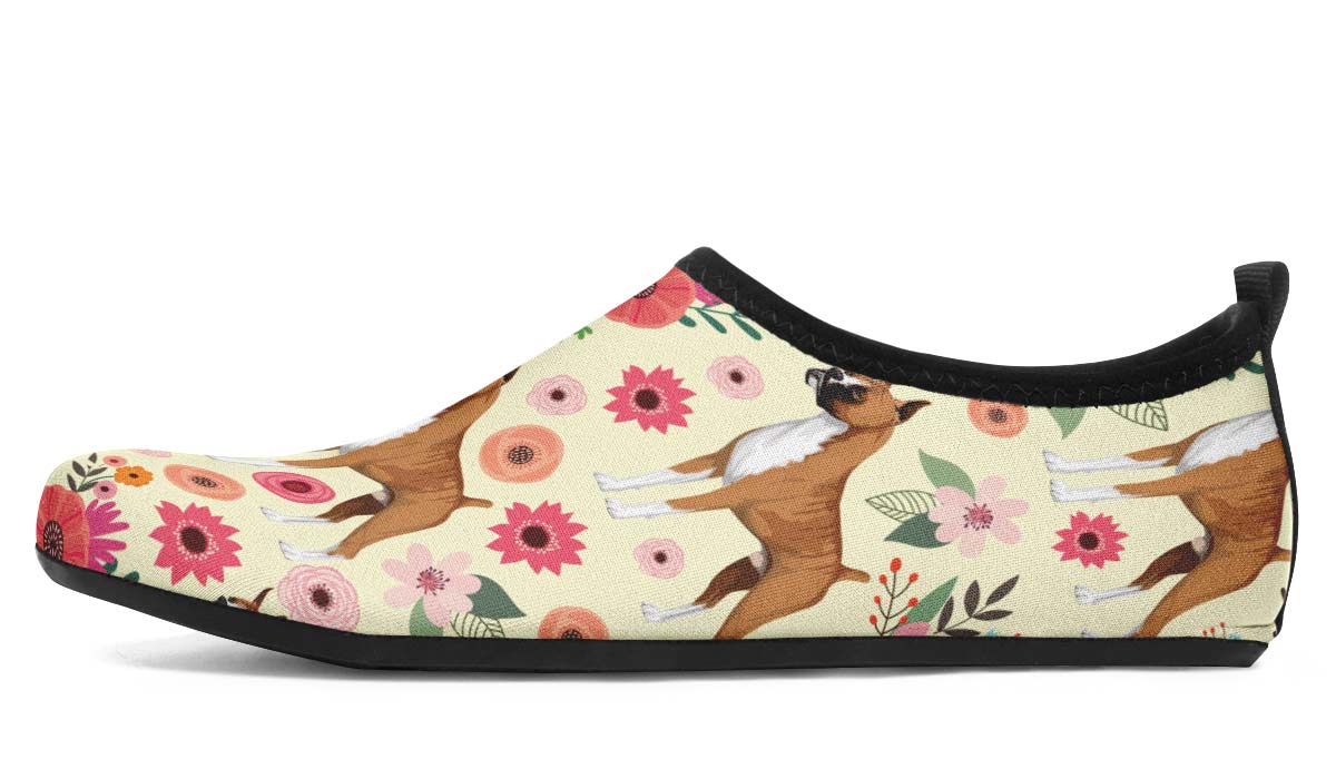 Boxer Floral Aqua Barefoot Shoes