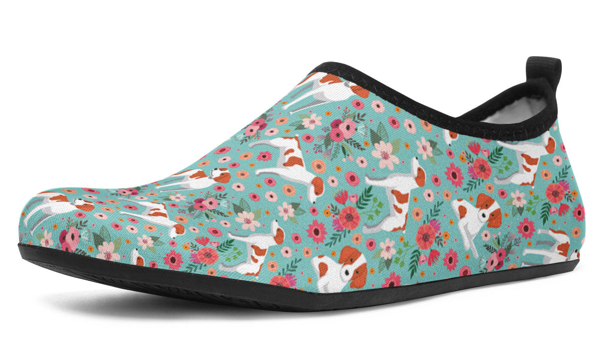 Brittany Flower Aqua Barefoot Shoes