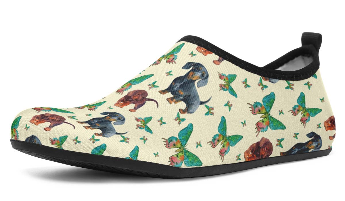 Butterfly Dachshund Aqua Barefoot Shoes
