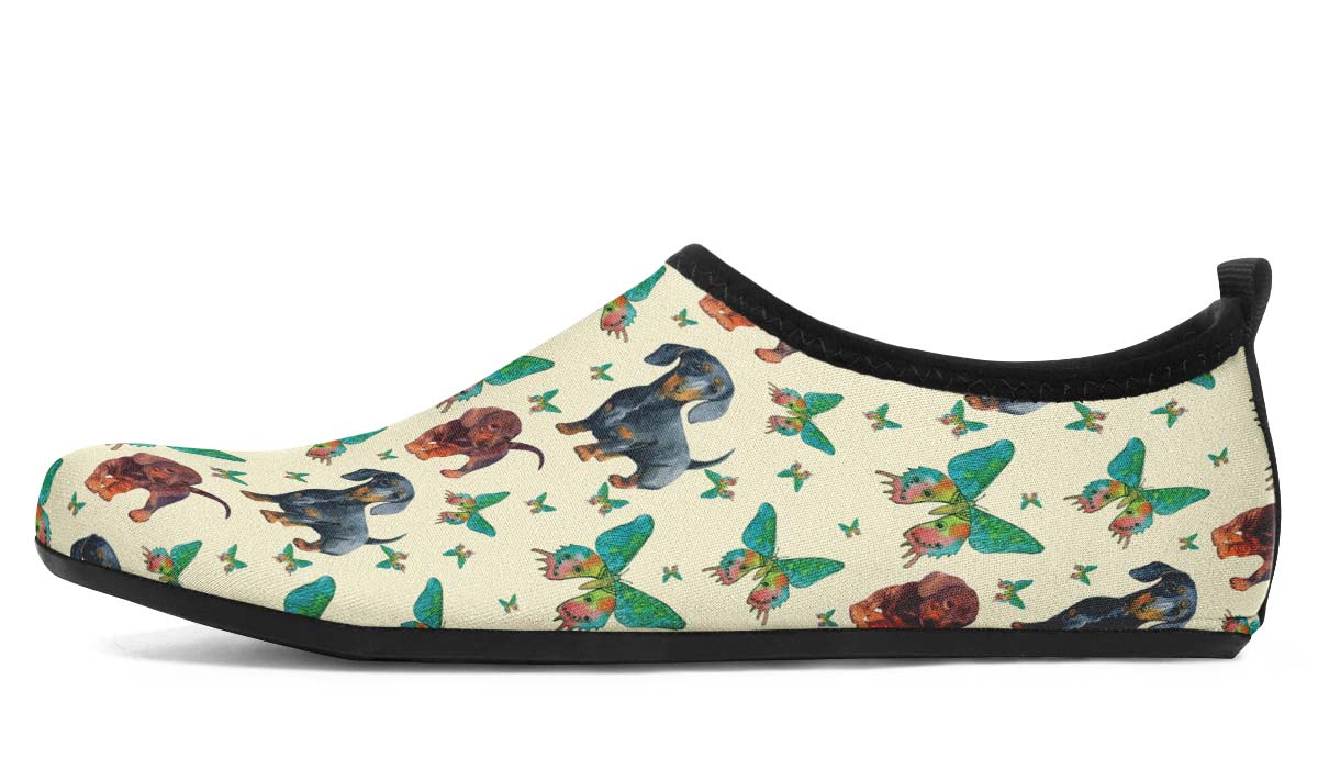 Butterfly Dachshund Aqua Barefoot Shoes