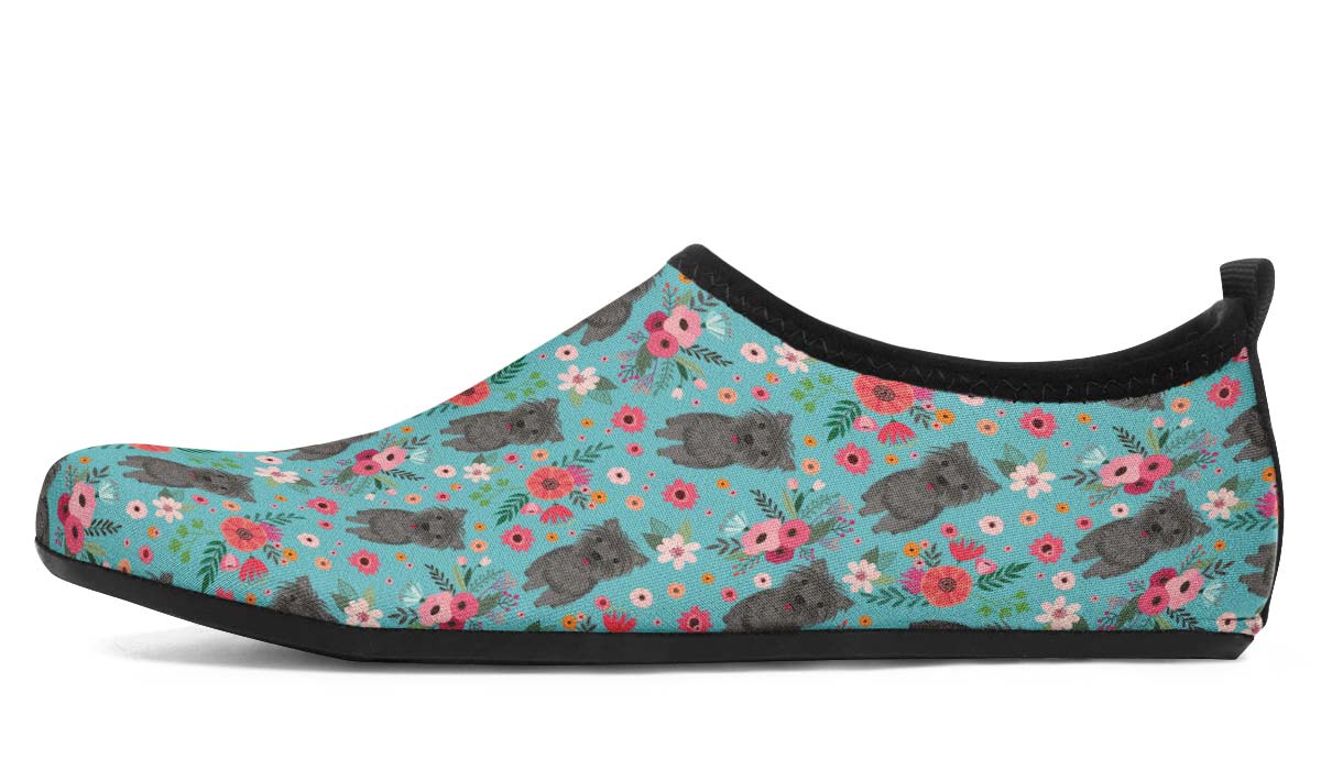 Cairn Terrier Flower Aqua Barefoot Shoes