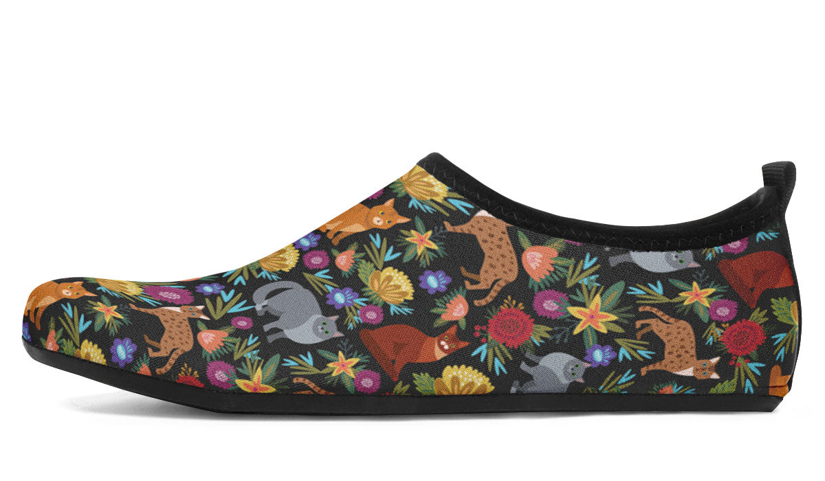 Cat Flower Aqua Barefoot Shoes