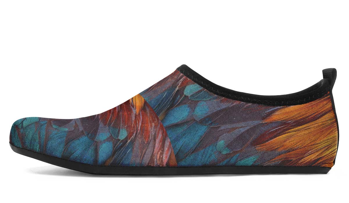 Chicken Feather Aqua Barefoot Shoes