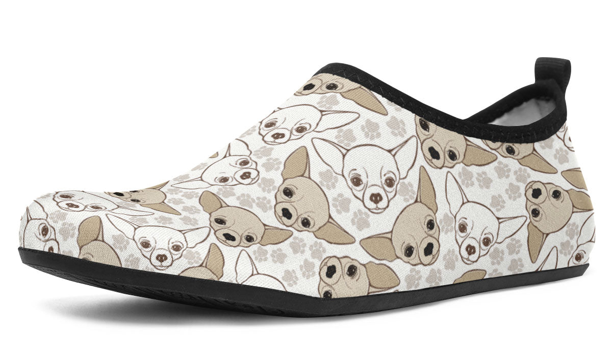 Chihuahua Pattern Aqua Barefoot Shoes