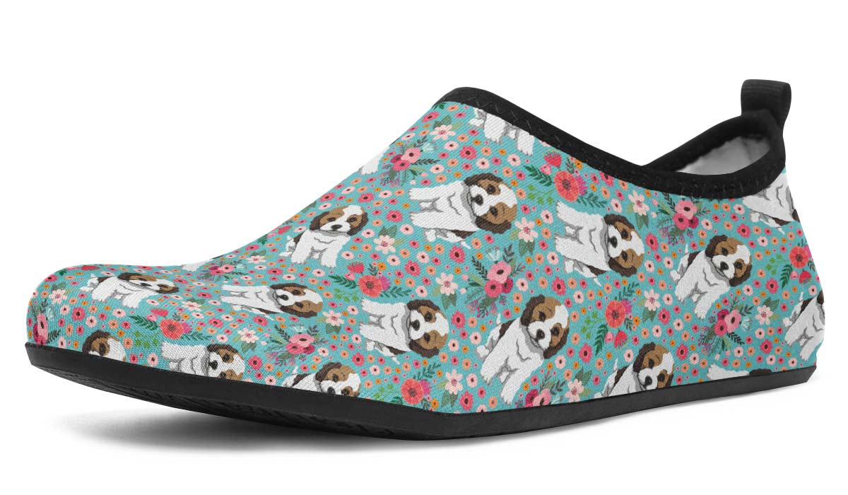 Cockapoo Flower Aqua Barefoot Shoes