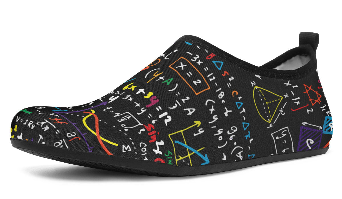 Colorful Math Formula Aqua Barefoot Shoes