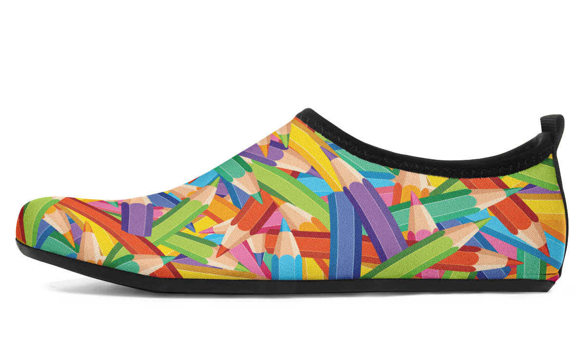 Colorful Pencils Aqua Barefoot Shoes