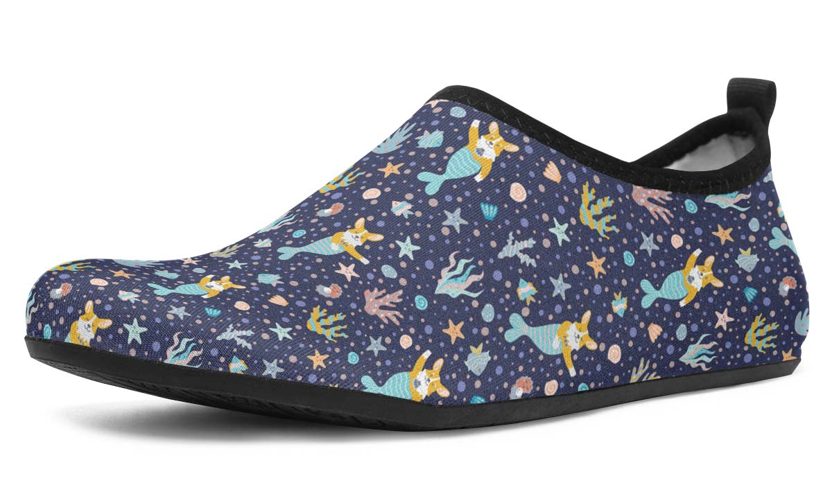 Corgi Mermaid Aqua Barefoot Shoes