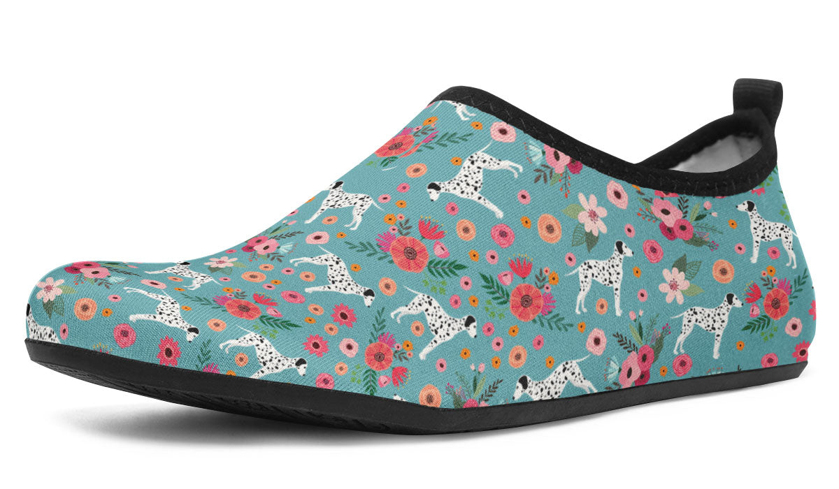 Dalmatian Flower Aqua Barefoot Shoes