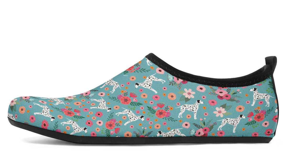 Dalmatian Flower Aqua Barefoot Shoes