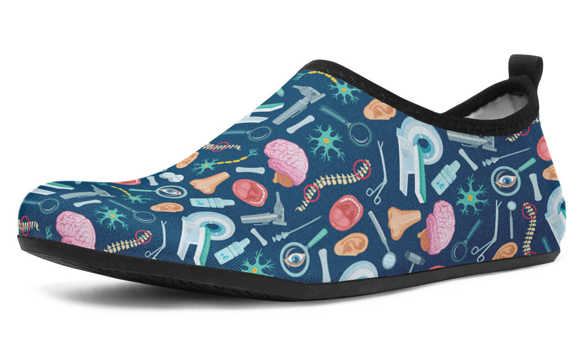 Doctor Pattern Aqua Barefoot Shoes