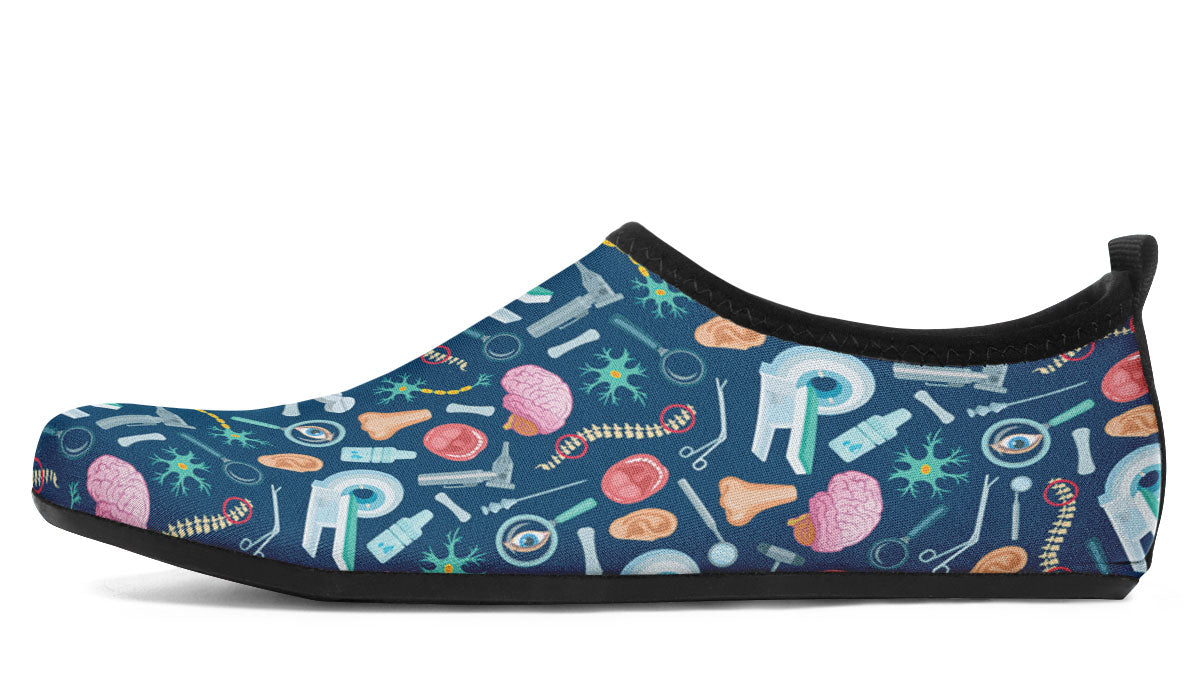 Doctor Pattern Aqua Barefoot Shoes