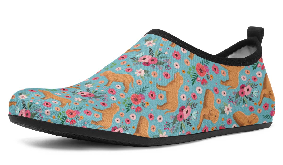 Dogue de Bordeaux Flower Aqua Barefoot Shoes