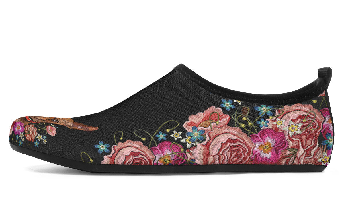 Embroidery Chihuahua Aqua Barefoot Shoes