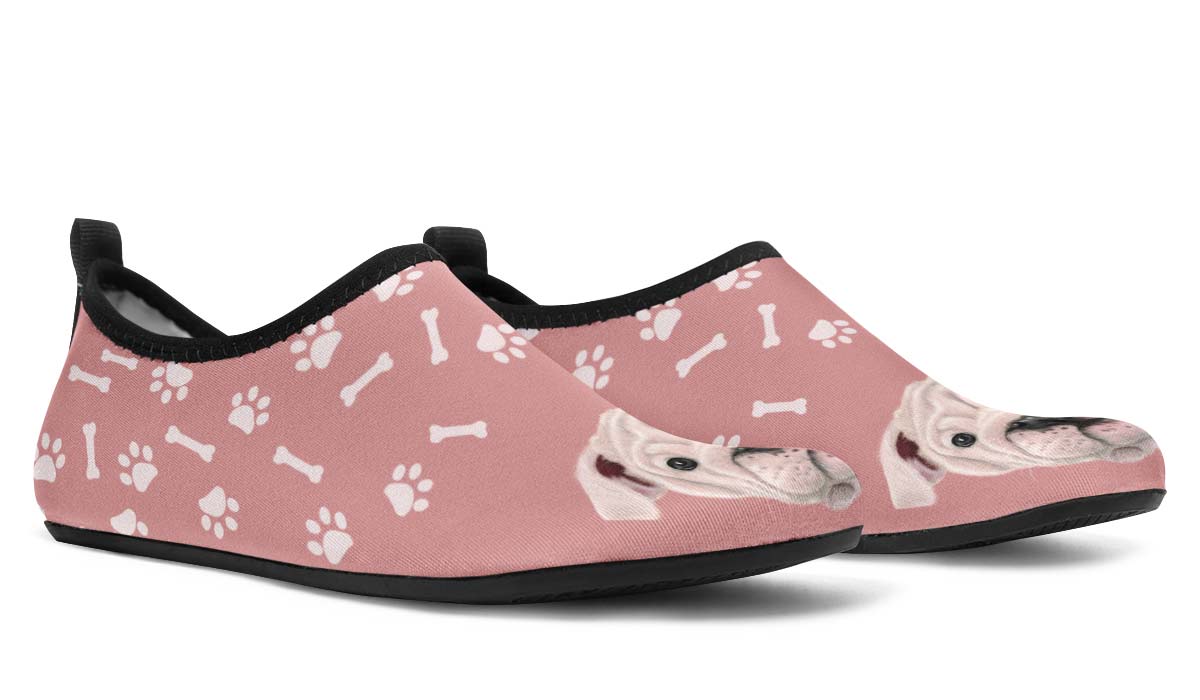 English Bulldog Puppy Aqua Barefoot Shoes