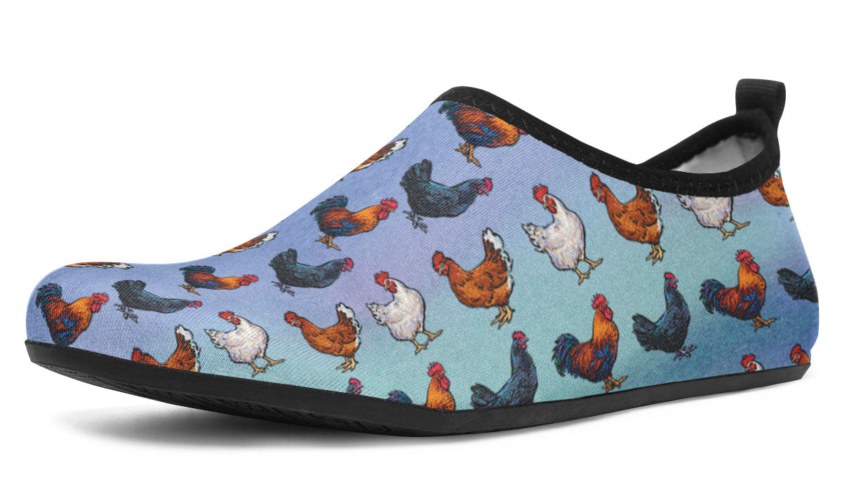 Farm Chicken Aqua Barefoot Shoes