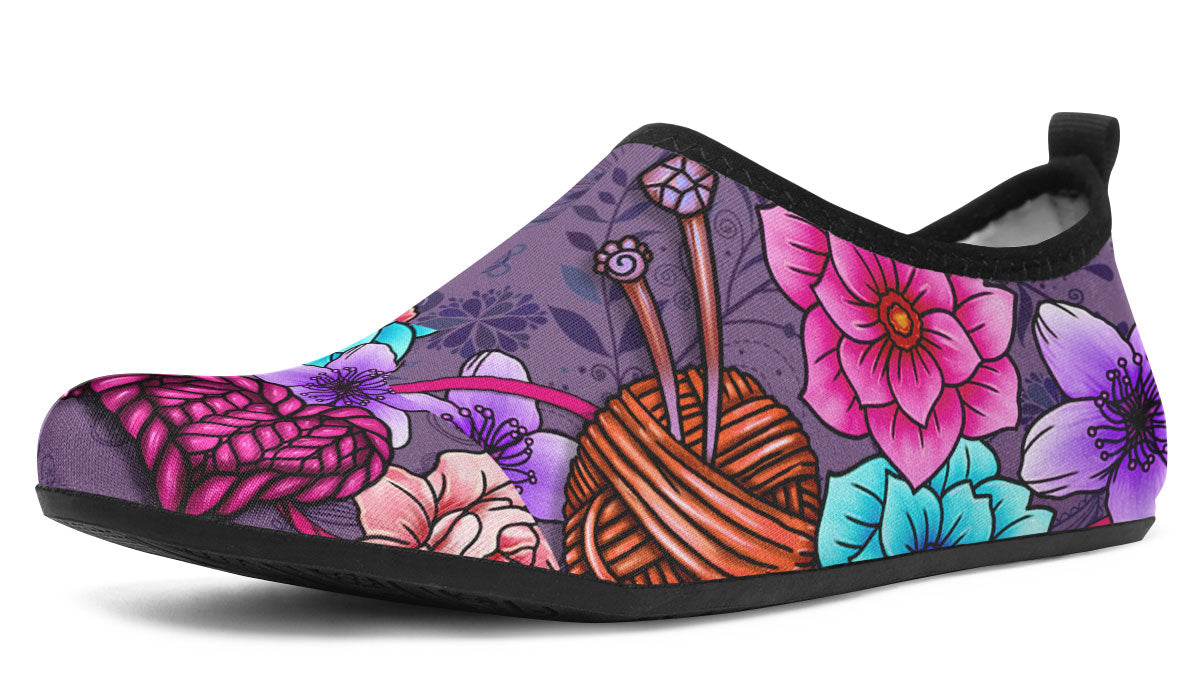 Flora Knitting Athletic Aqua Barefoot Shoes