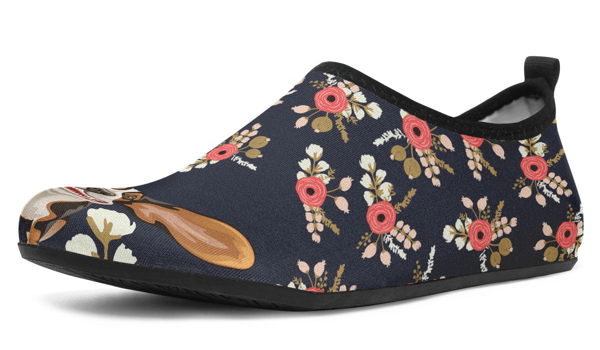 Floral Hound Aqua Barefoot Shoes