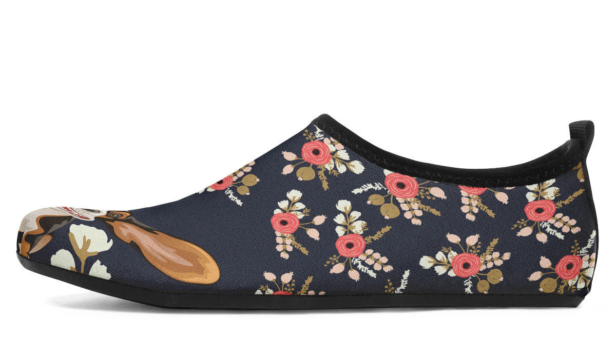 Floral Hound Aqua Barefoot Shoes