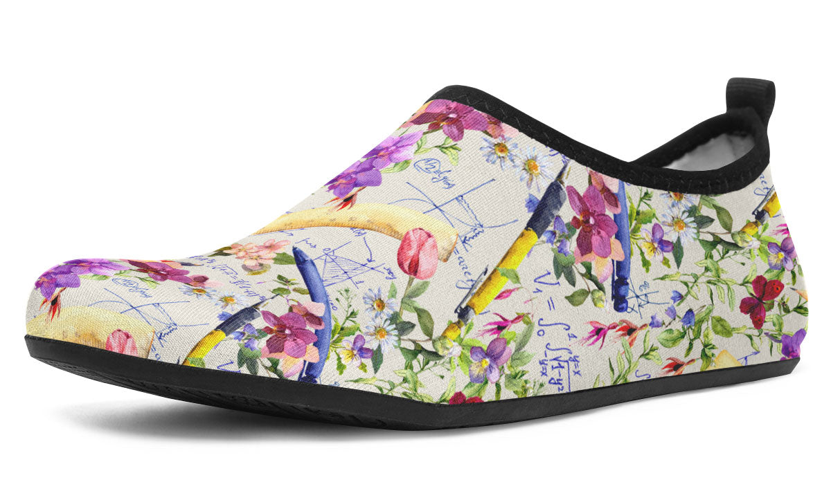 Floral Math Aqua Barefoot Shoes