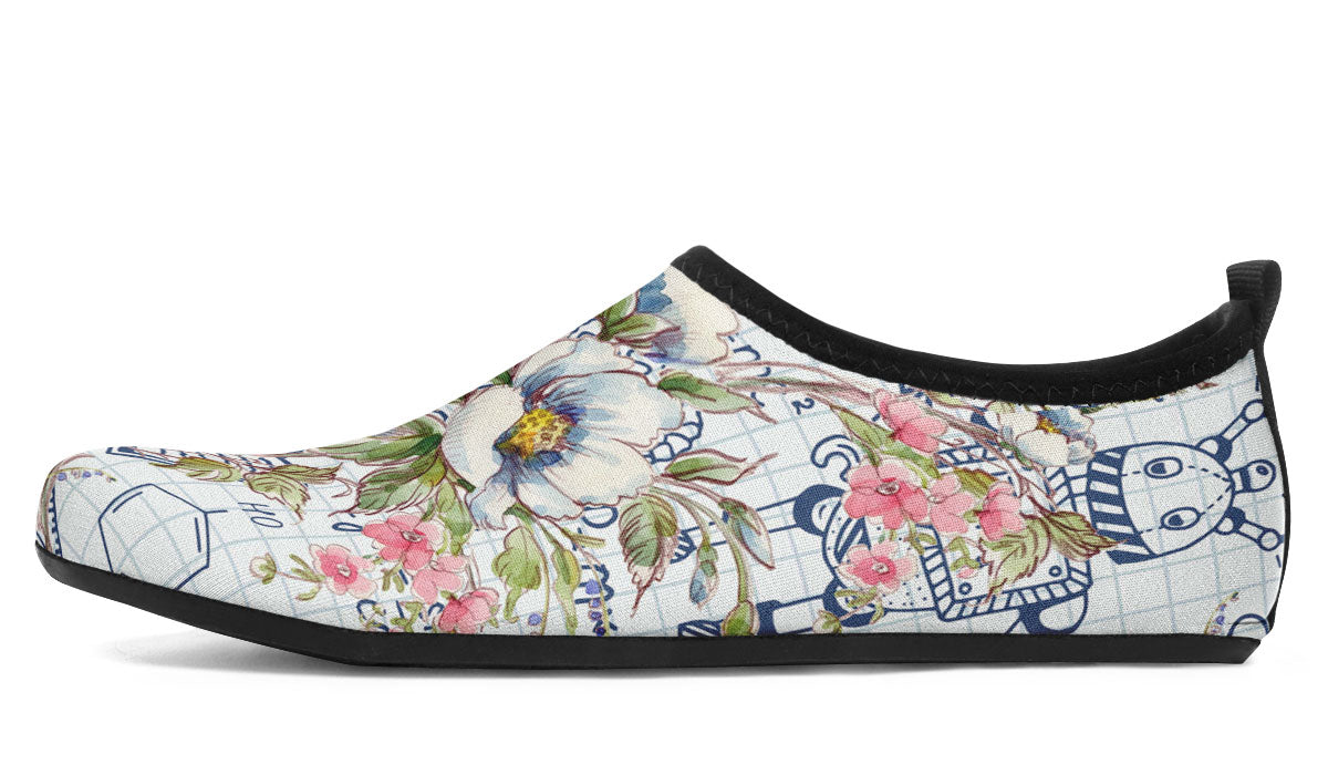 Floral Science Symbols Aqua Barefoot Shoes