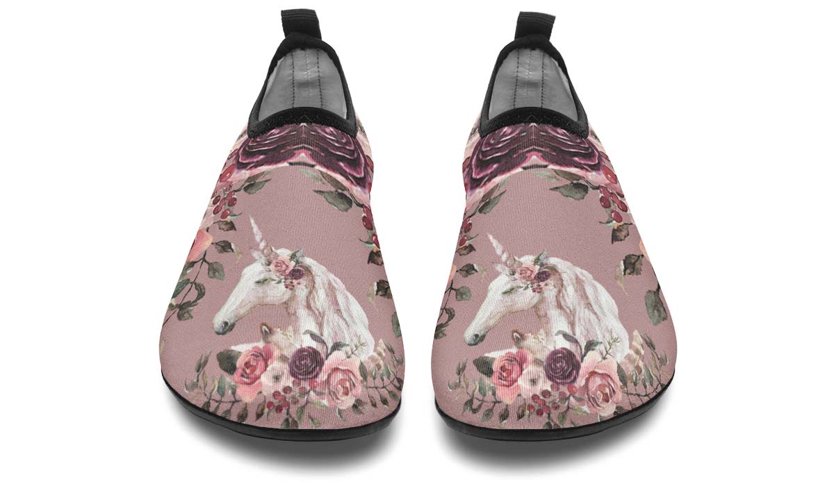 Floral Unicorn Aqua Barefoot Shoes