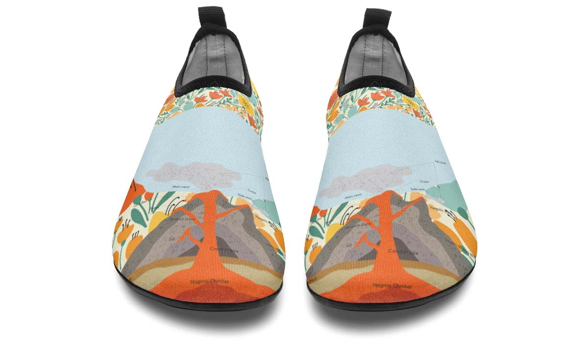 Floral Volcano Aqua Barefoot Shoes