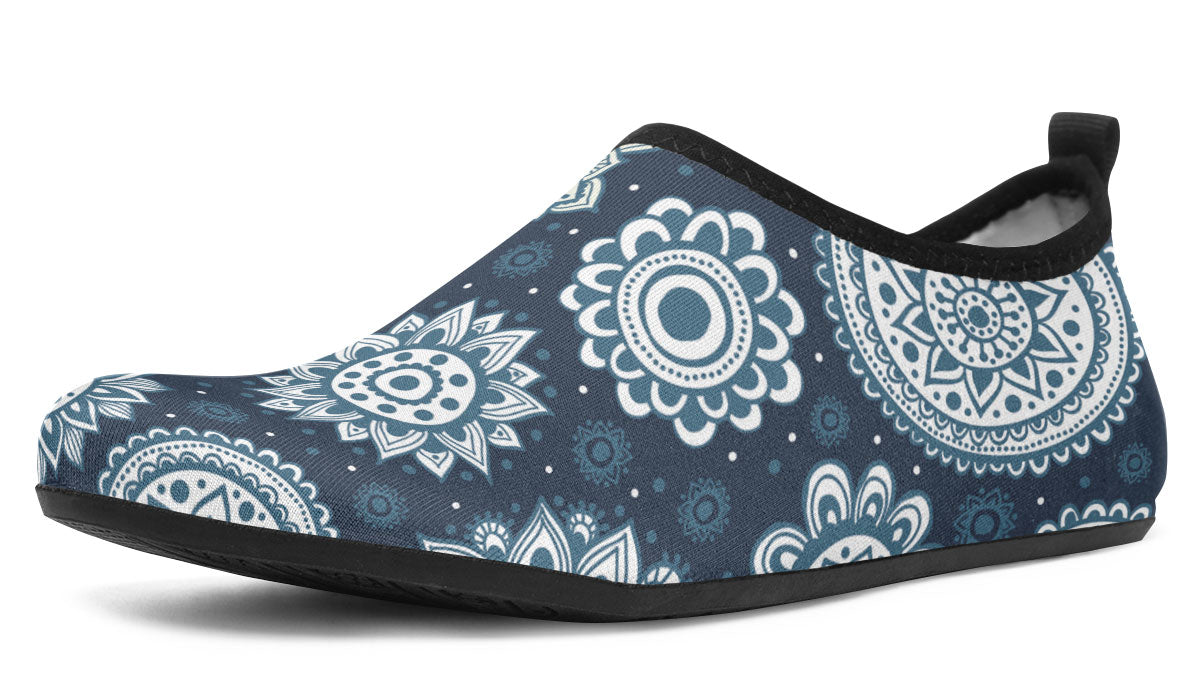 Flower Mandala Aqua Barefoot Shoes