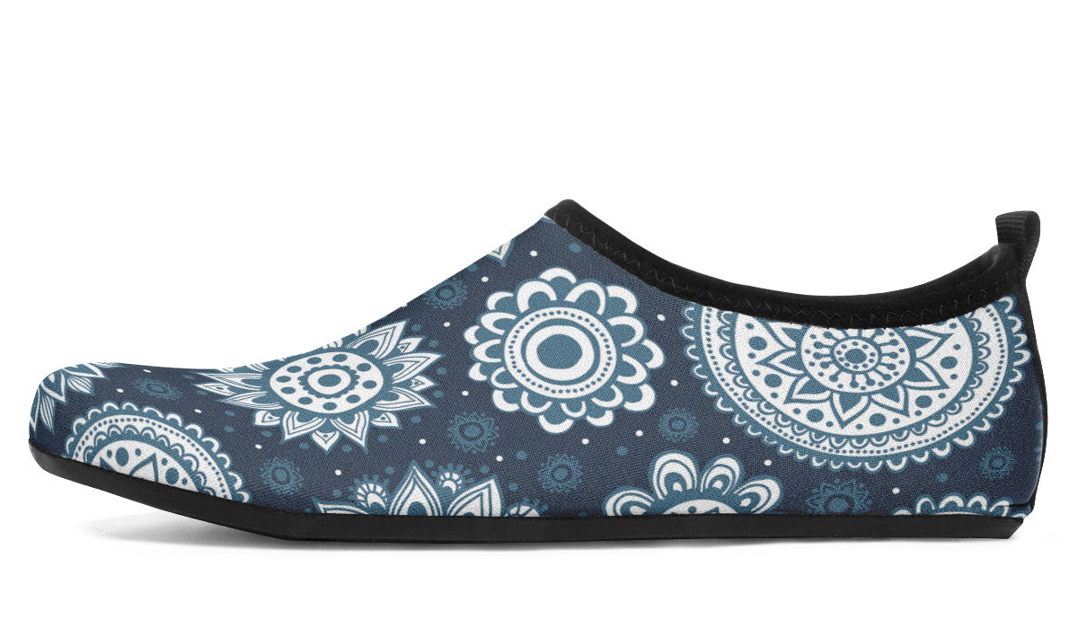 Flower Mandala Aqua Barefoot Shoes