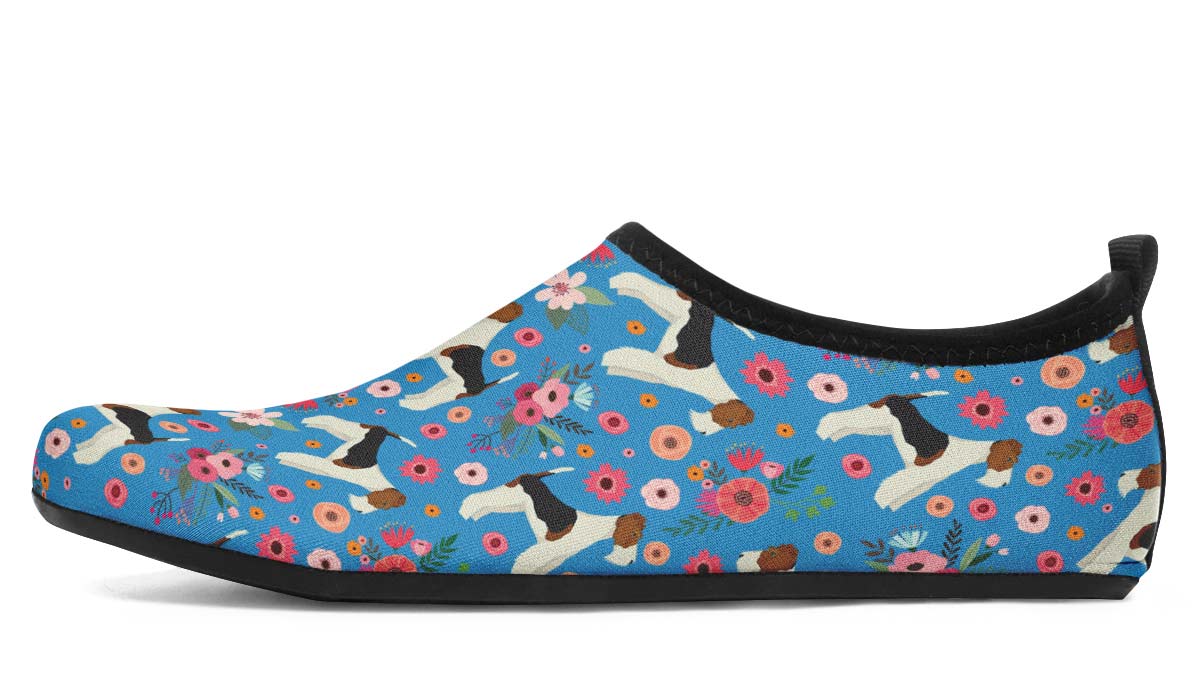 Fox Terrier Flower Aqua Barefoot Shoes