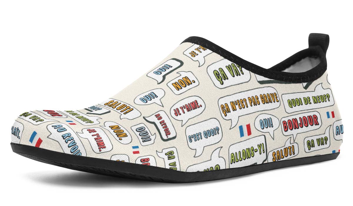 French Phrases Aqua Barefoot Shoes