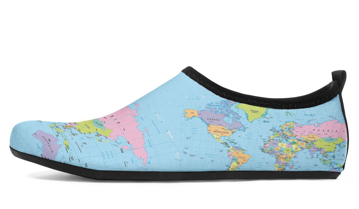 Geography Globe Aqua Barefoot Shoes