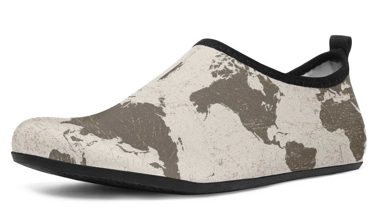 Geography Map Aqua Barefoot Shoes
