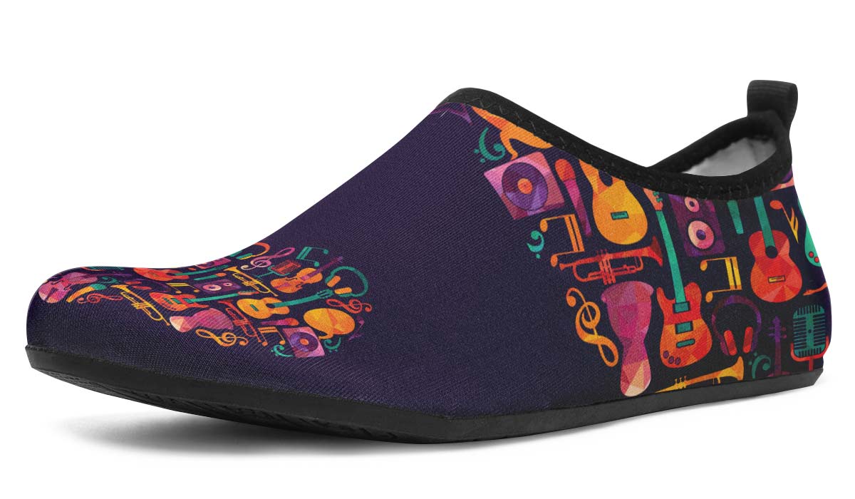 Geometric Music Aqua Barefoot Shoes