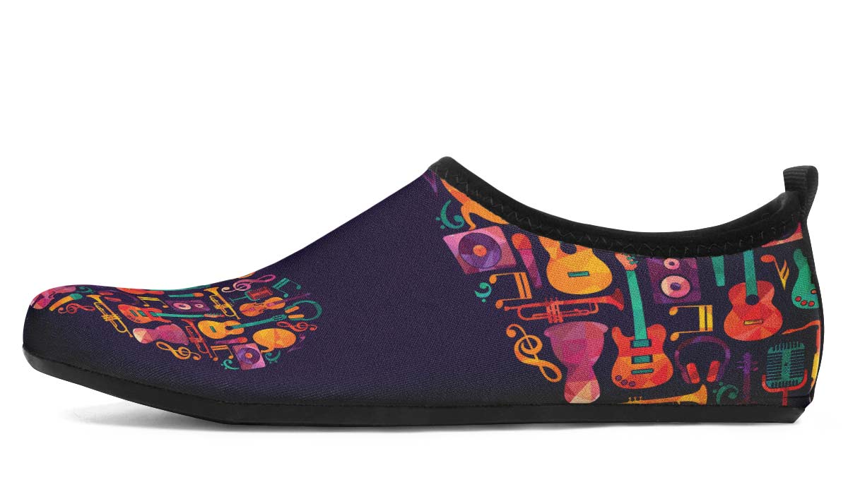 Geometric Music Aqua Barefoot Shoes