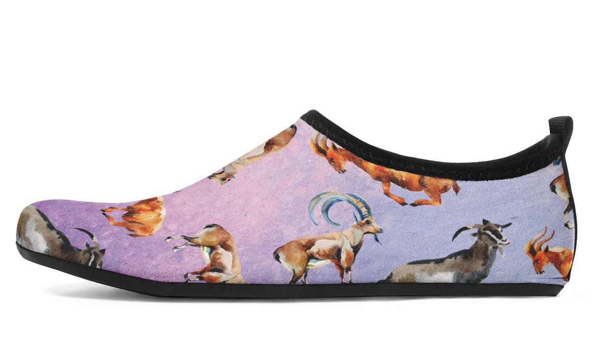 Goat Pattern Aqua Barefoot Shoes