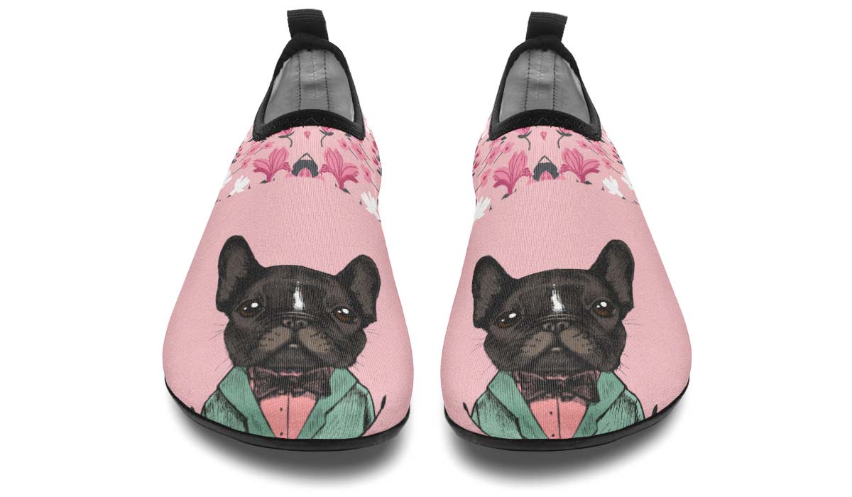 Handsome French Bulldog Aqua Barefoot Shoes