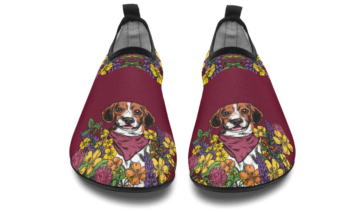 Illustrated Beagle Aqua Barefoot Shoes