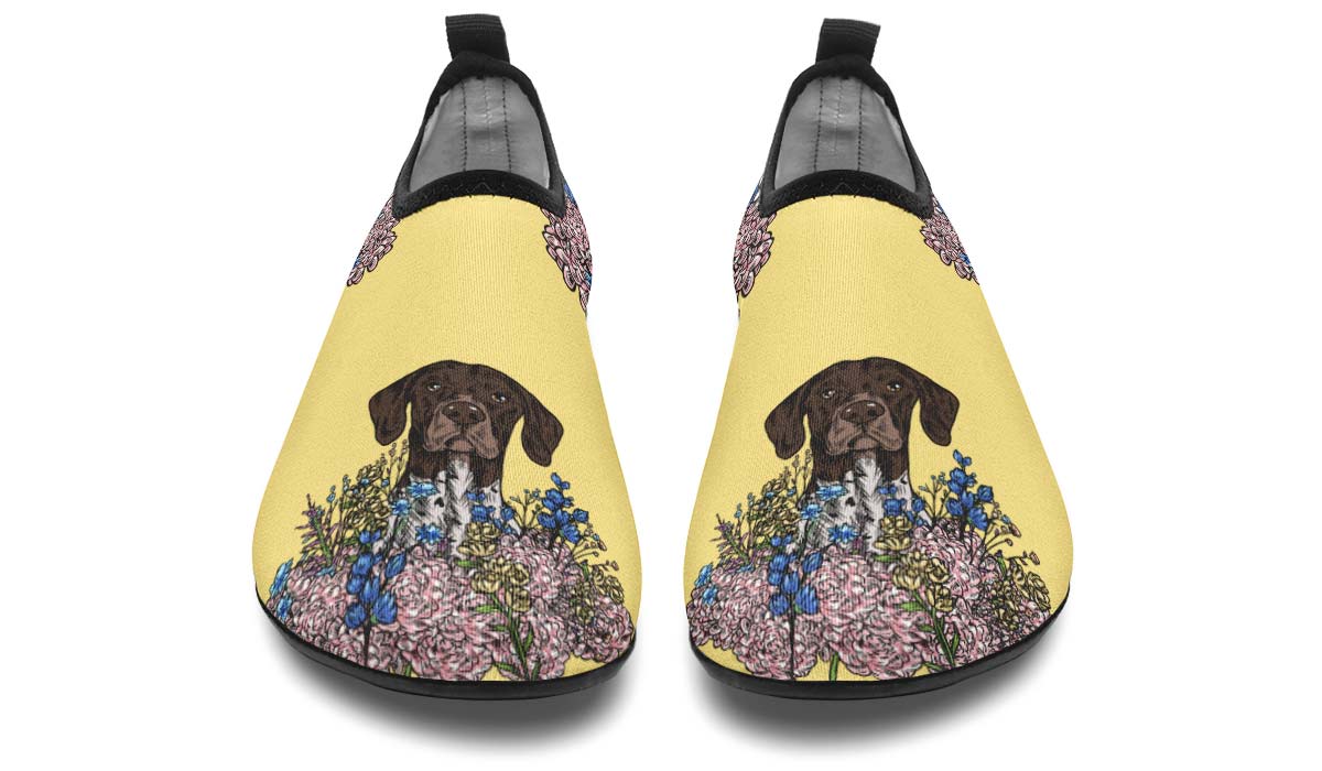 Illustrated German Shorthaired Pointer Aqua Barefoot Shoes
