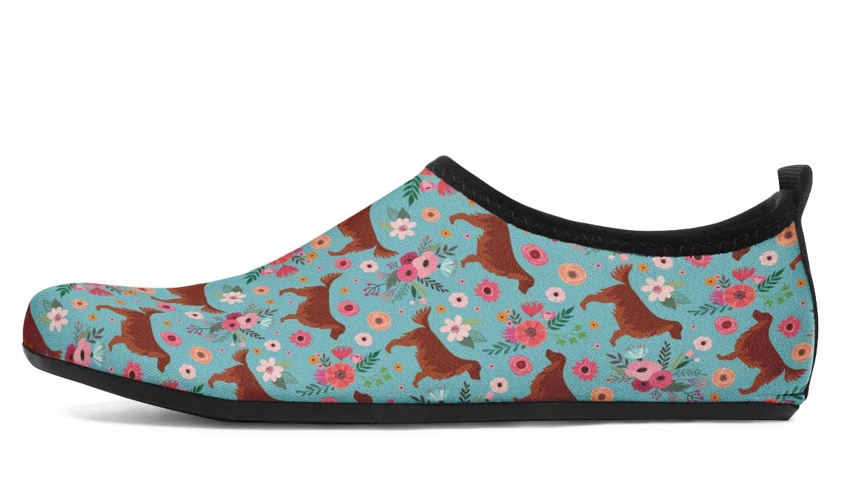 Irish Setter Flower Aqua Barefoot Shoes